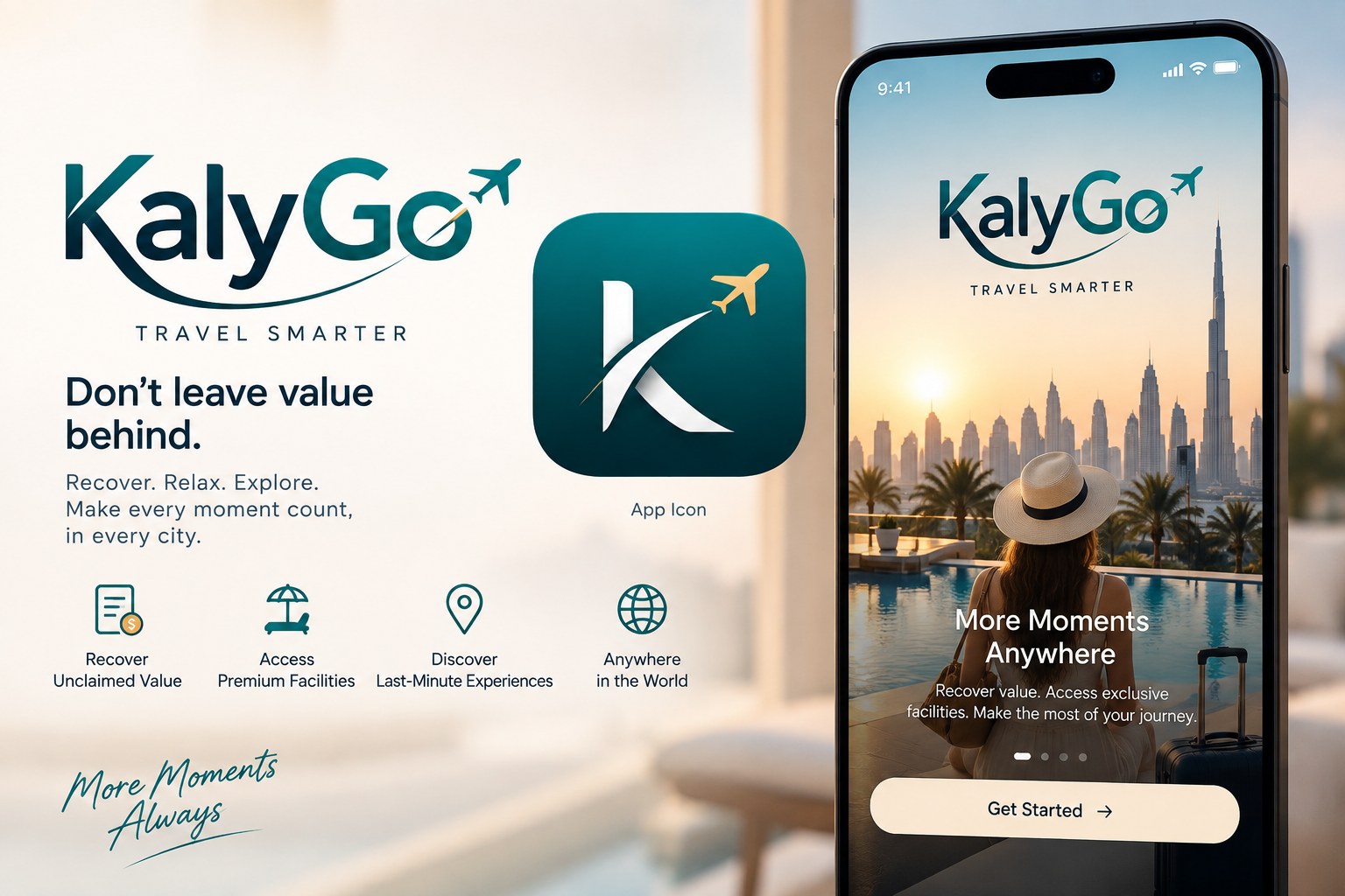 KalyGo — Travel smarter. Don't leave value behind. Recover unclaimed value, access premium facilities, discover last-minute experiences anywhere in the world.
